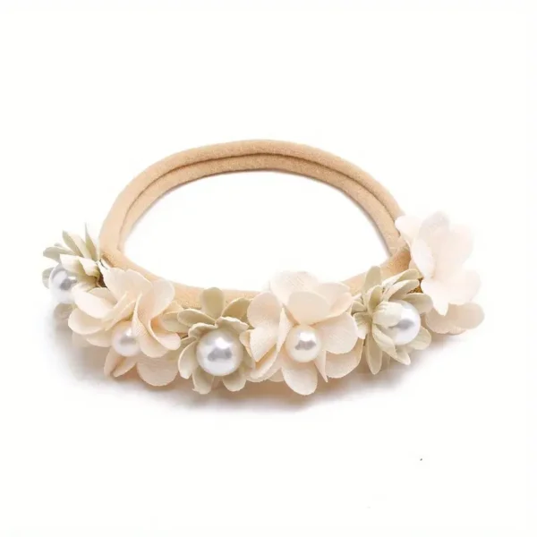 diadema flores y perlas